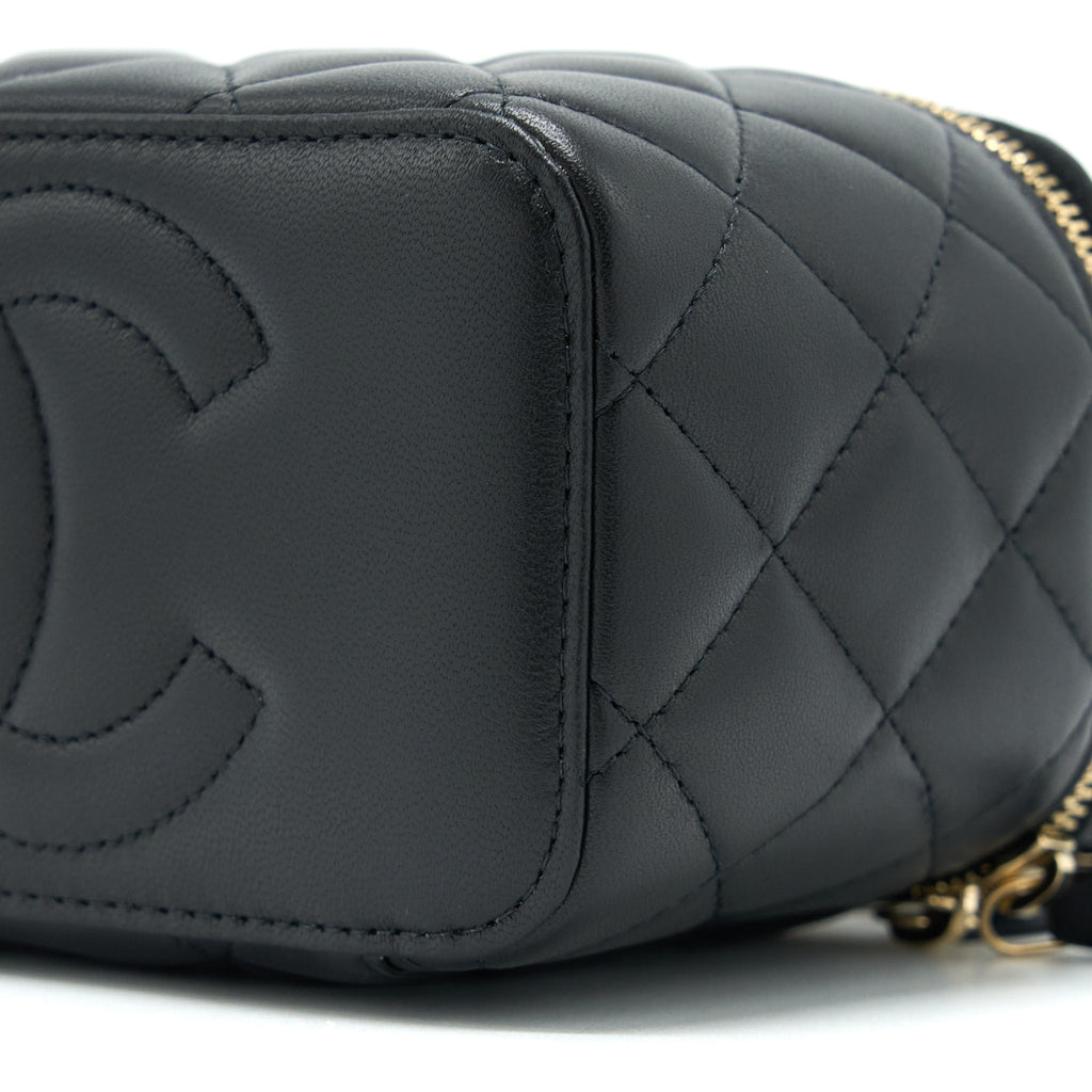 CHANEL 23C PEARL CRUSH LONG VANITY LAMBSKIN BLACK LGHW (MICROCHIP)