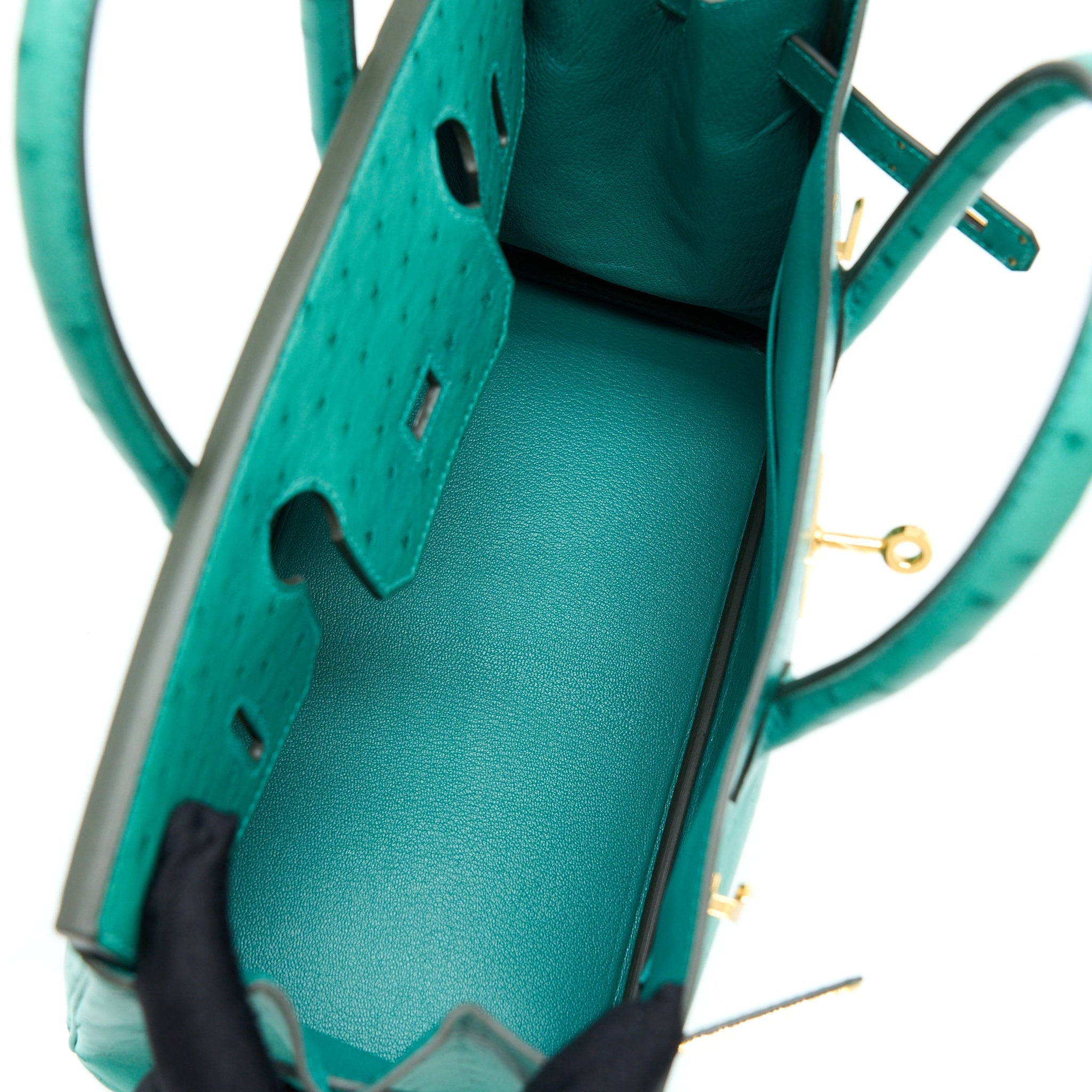 HERMES BIRKIN 30 OSTRICH U1 VERT VERONE GHW