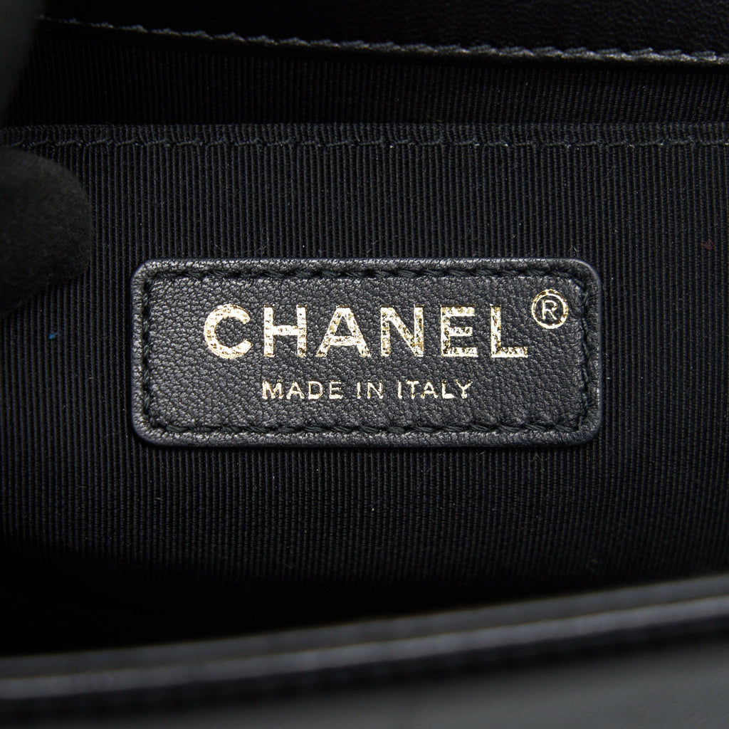 CHANEL TWEED MEDIUM LE BOY CHEVRON BLACK AND WHITE GHW