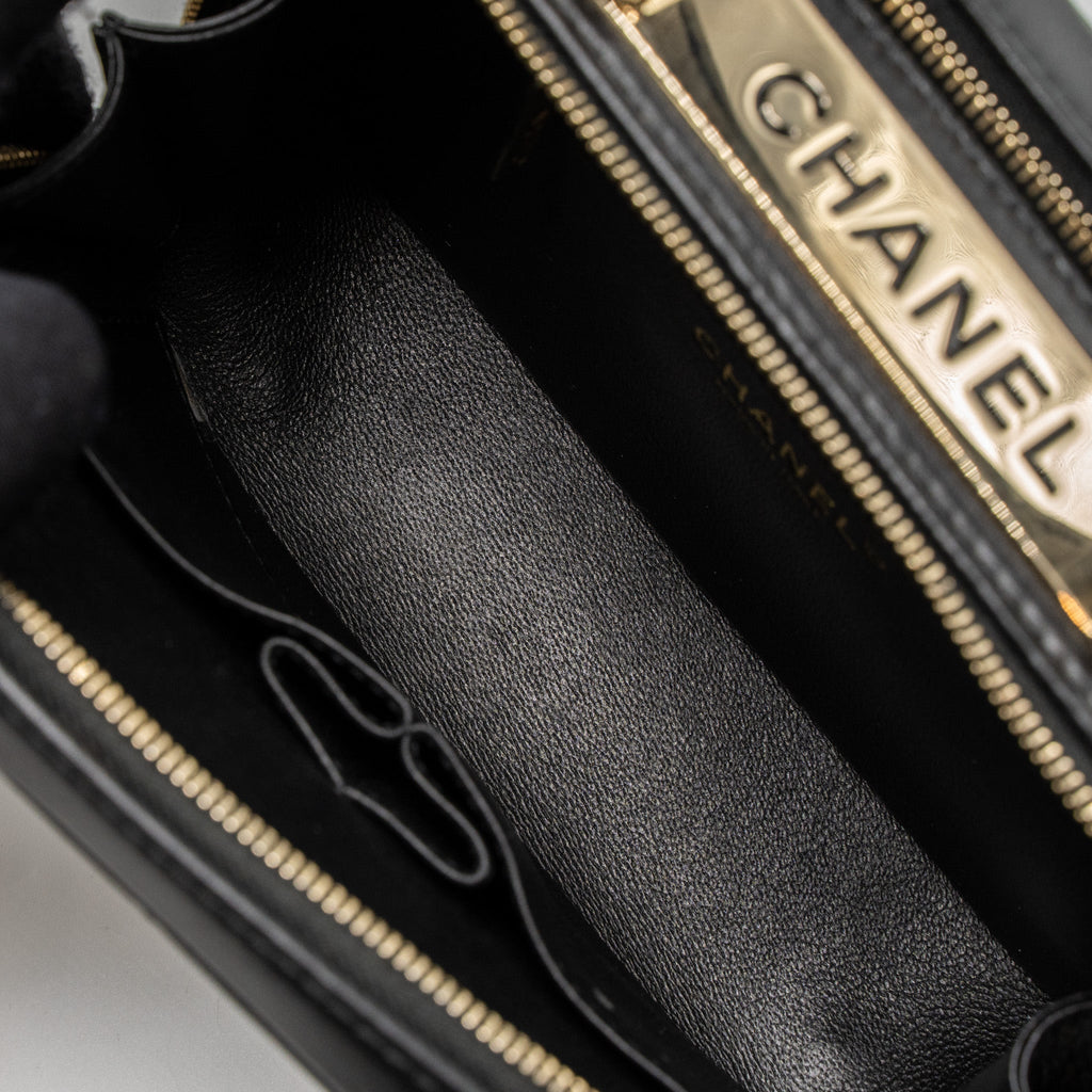 CHANEL TRENDY CC TOP HANDLE VANITY BAG LAMBSKIN BLACK GHW