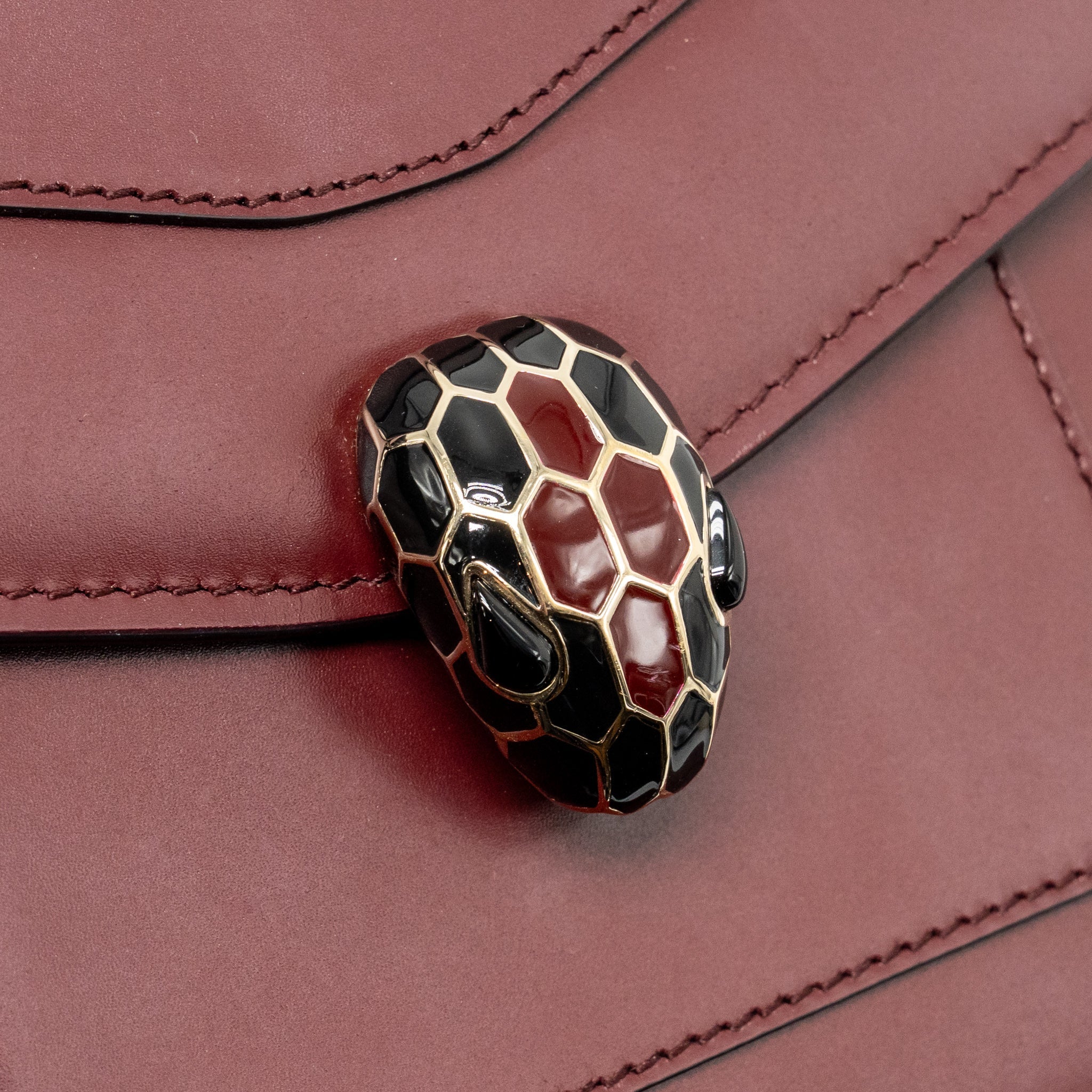 BVLGARI SERPENTI FOREVER FLAP BAG CALFSKIN ROMAN GARNET/TROPICAL TOURQUOISE/DEEP JADE LGHW