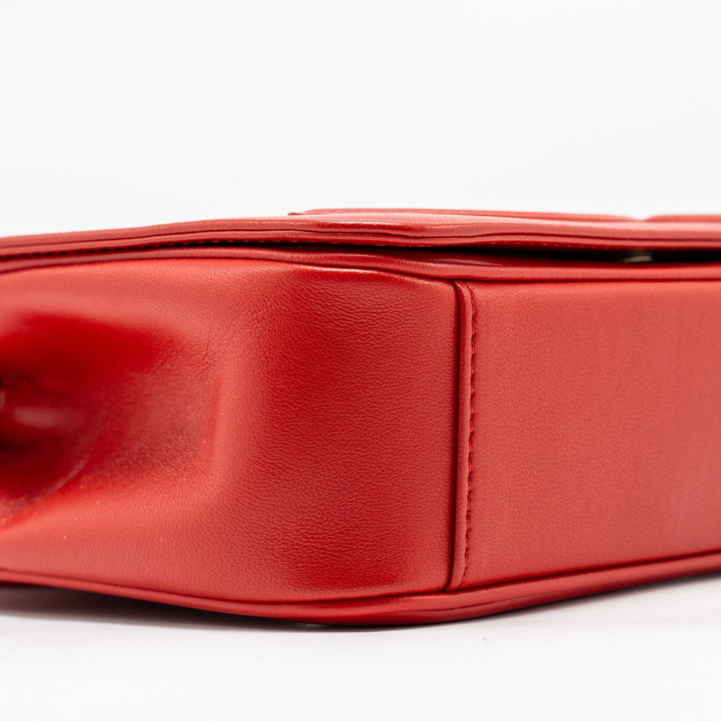 CHANEL MANIA FLAP BAG LAMBSKIN RED LGHW