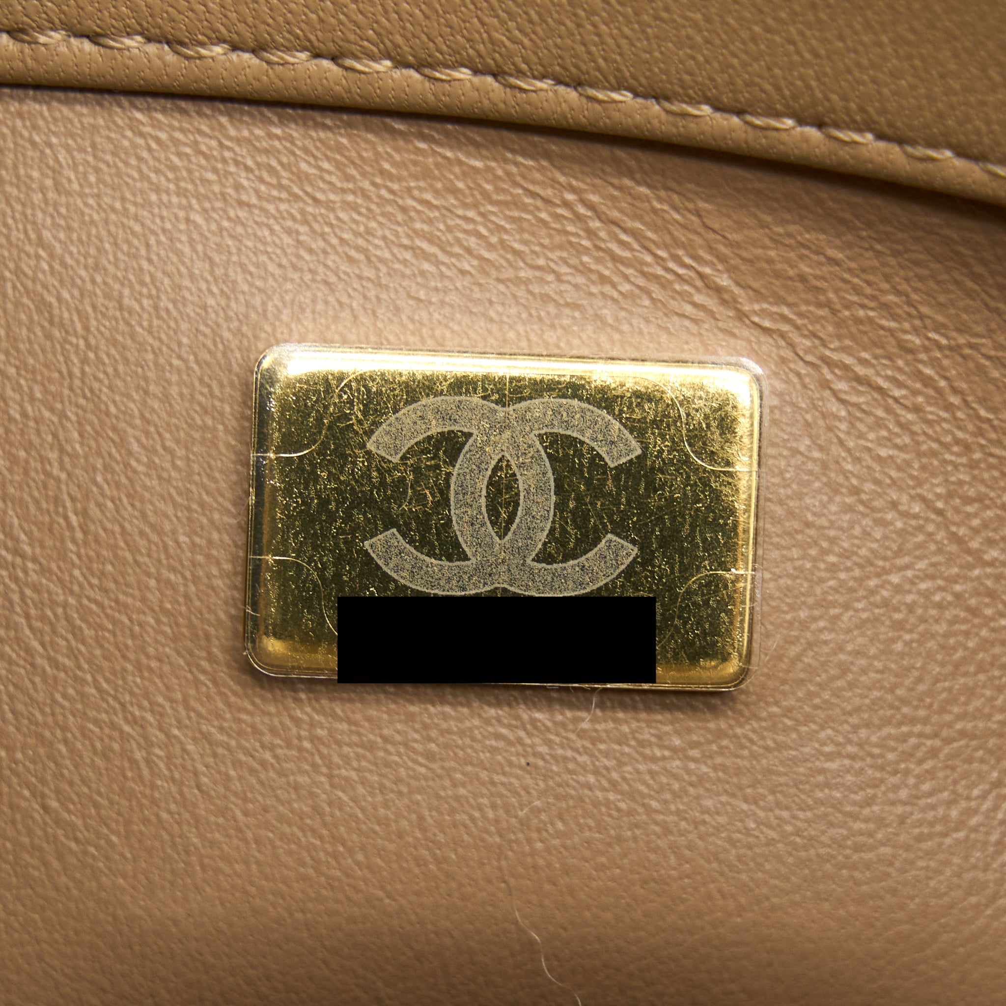 CHANEL PEARL CRUSH MINI SQUARE FLAP BAG LAMBSKIN DARK BEIGE GHW(MICROCHIP)