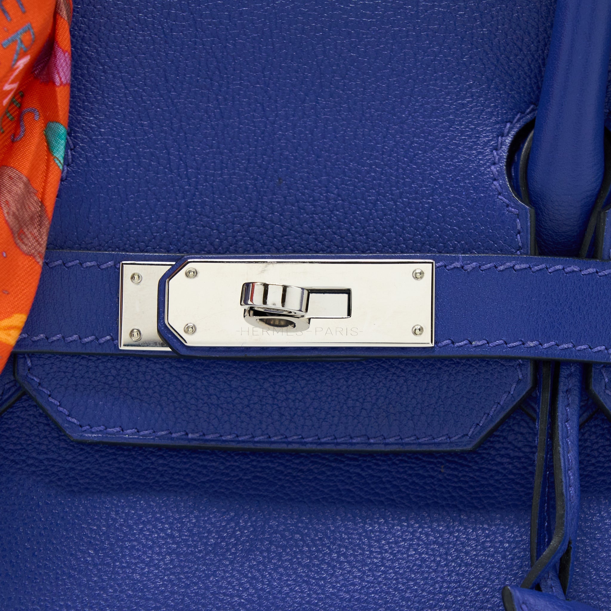 HERMES BIRKIN 30 TAURILLON NOVILLO BLUE SAPHIR SHW