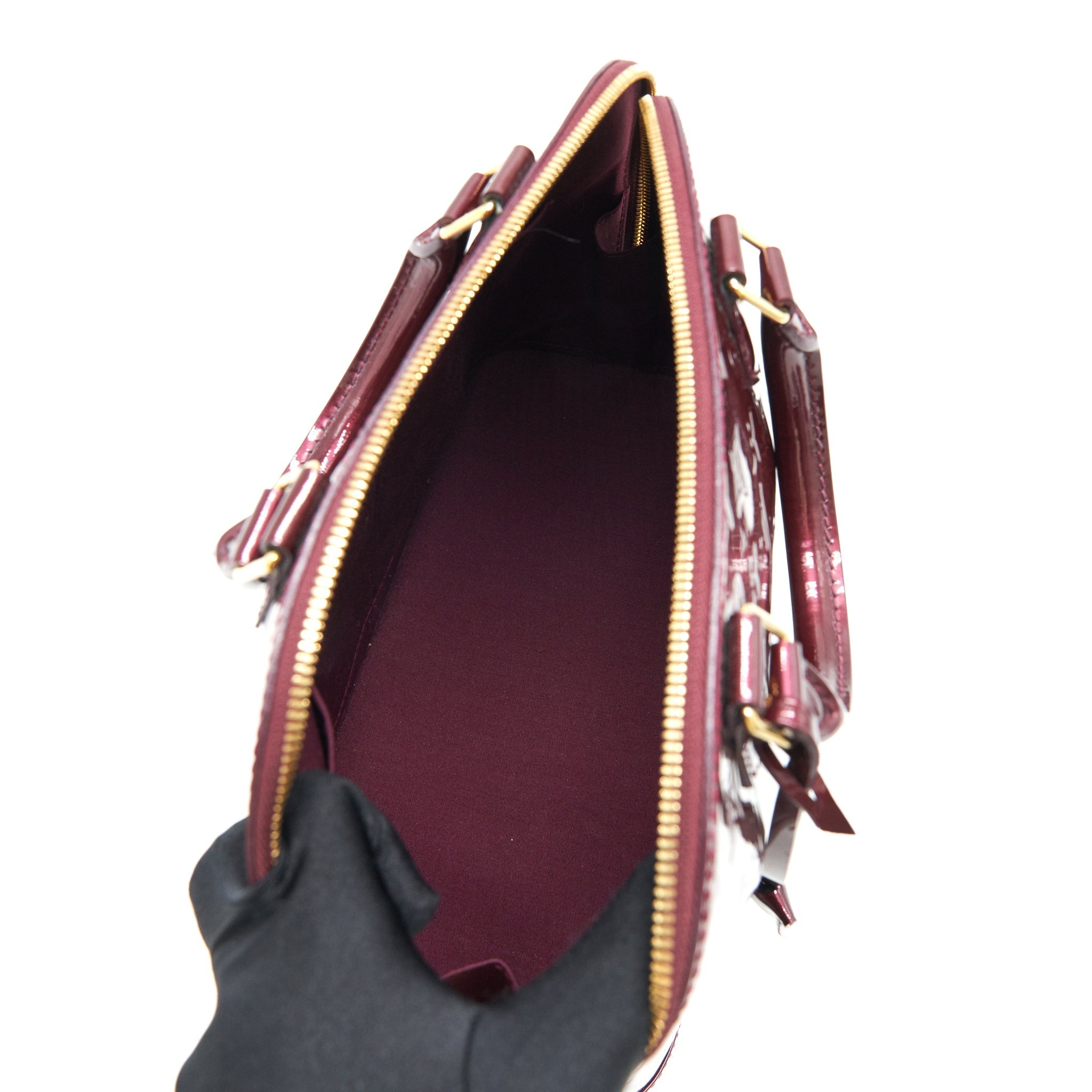 LOUIS VUITTON ALMA PM PATENT LEATHER AMARANTE GHW