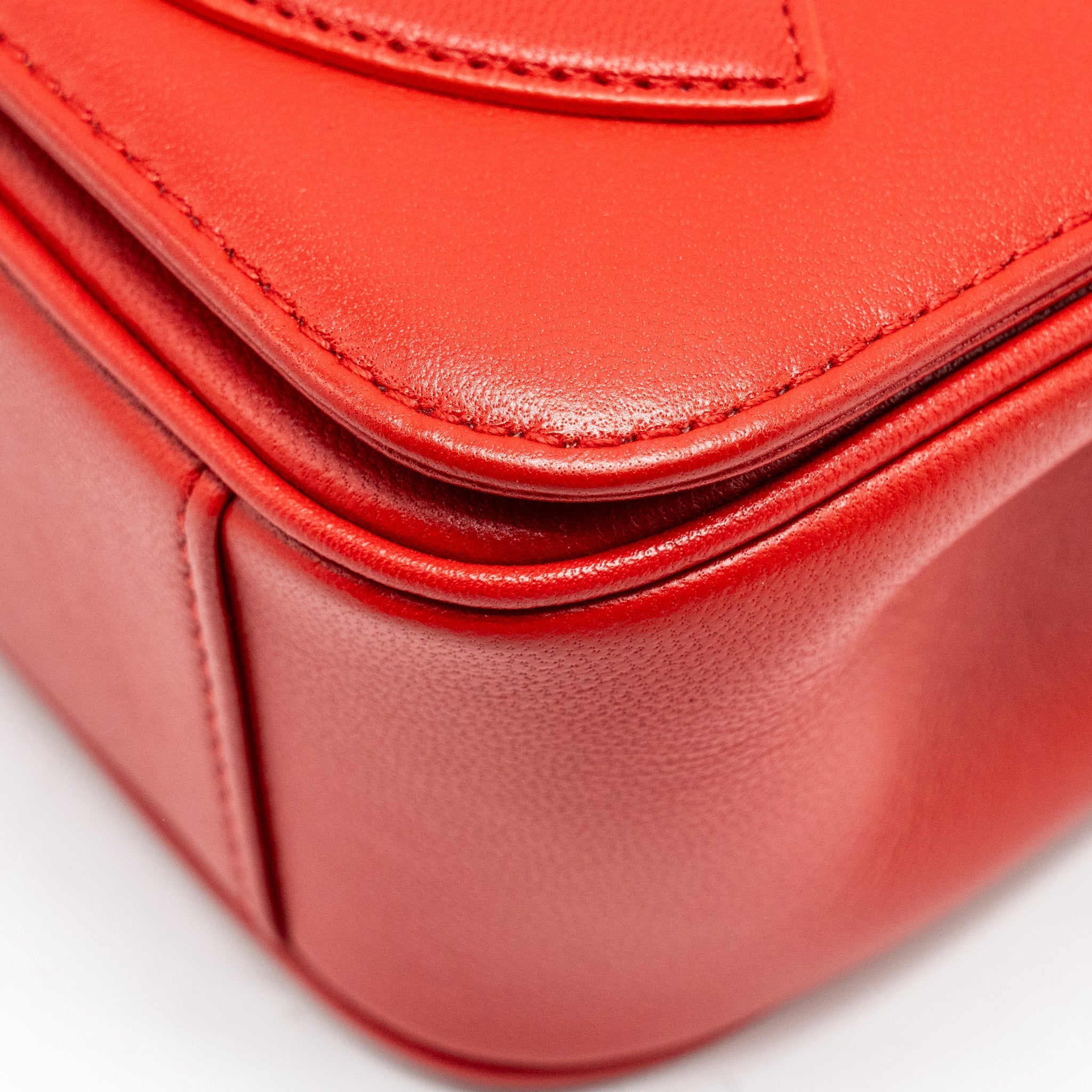 CHANEL MANIA FLAP BAG LAMBSKIN RED LGHW