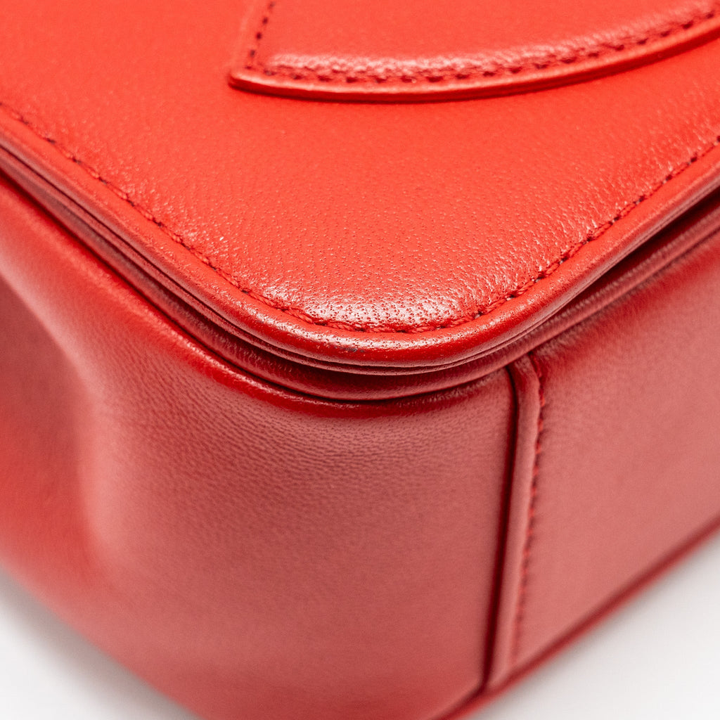 CHANEL MANIA FLAP BAG LAMBSKIN RED LGHW