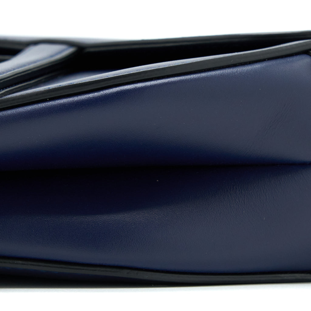 DIOR MEDIUM SADDLE BAG SMOOTH CALFSKIN NAVY GHW