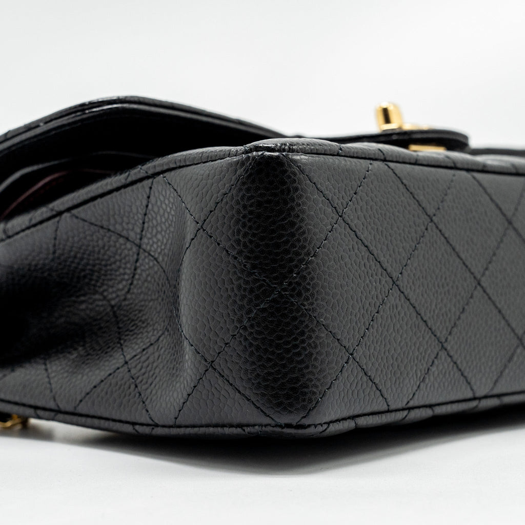 CHANEL SMALL CLASSIC DOUBLE FLAP BAG CAVIAR BLACK GHW
