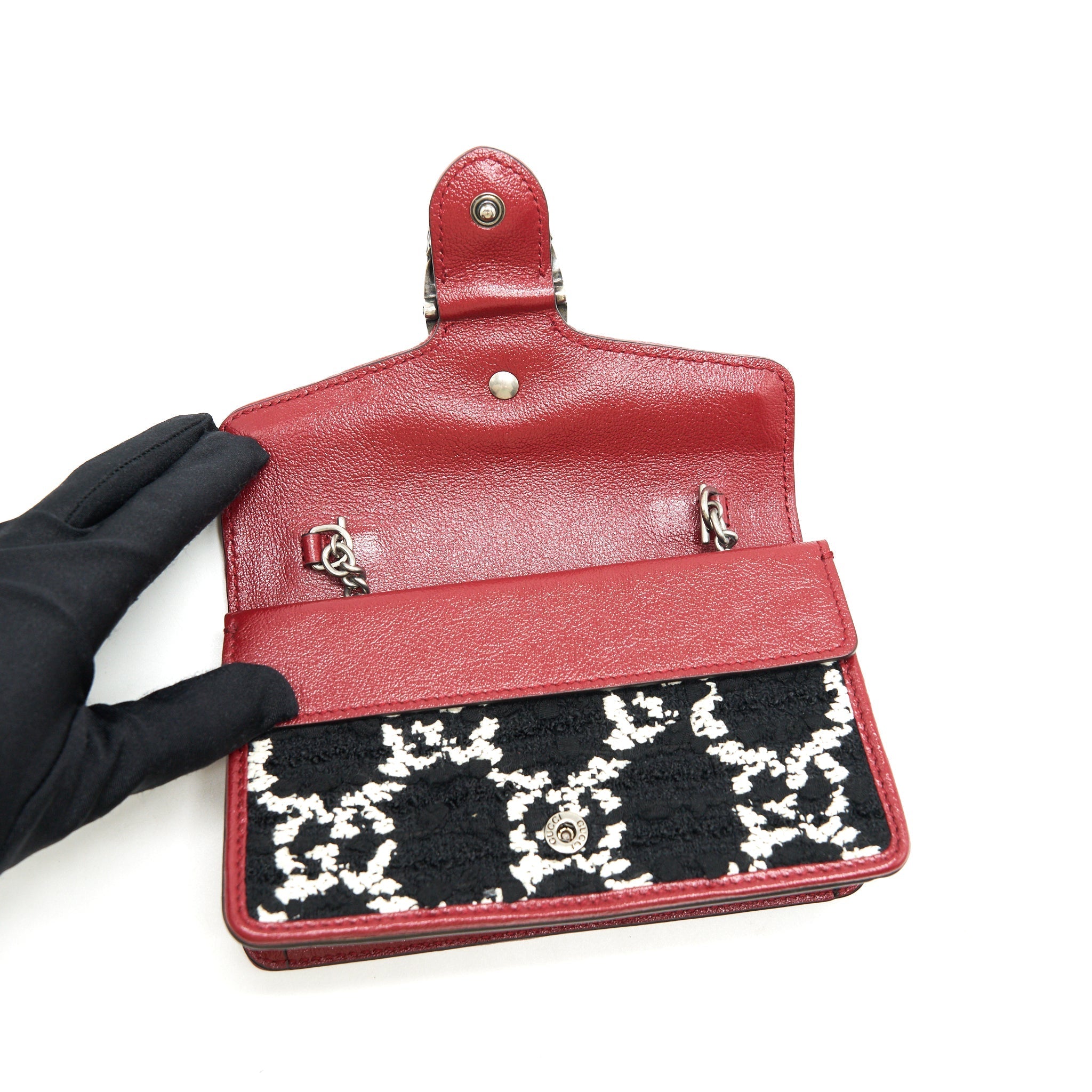 GUCCI DIONYSUS SUPER MINI TWEED CROSSBODY BAG
