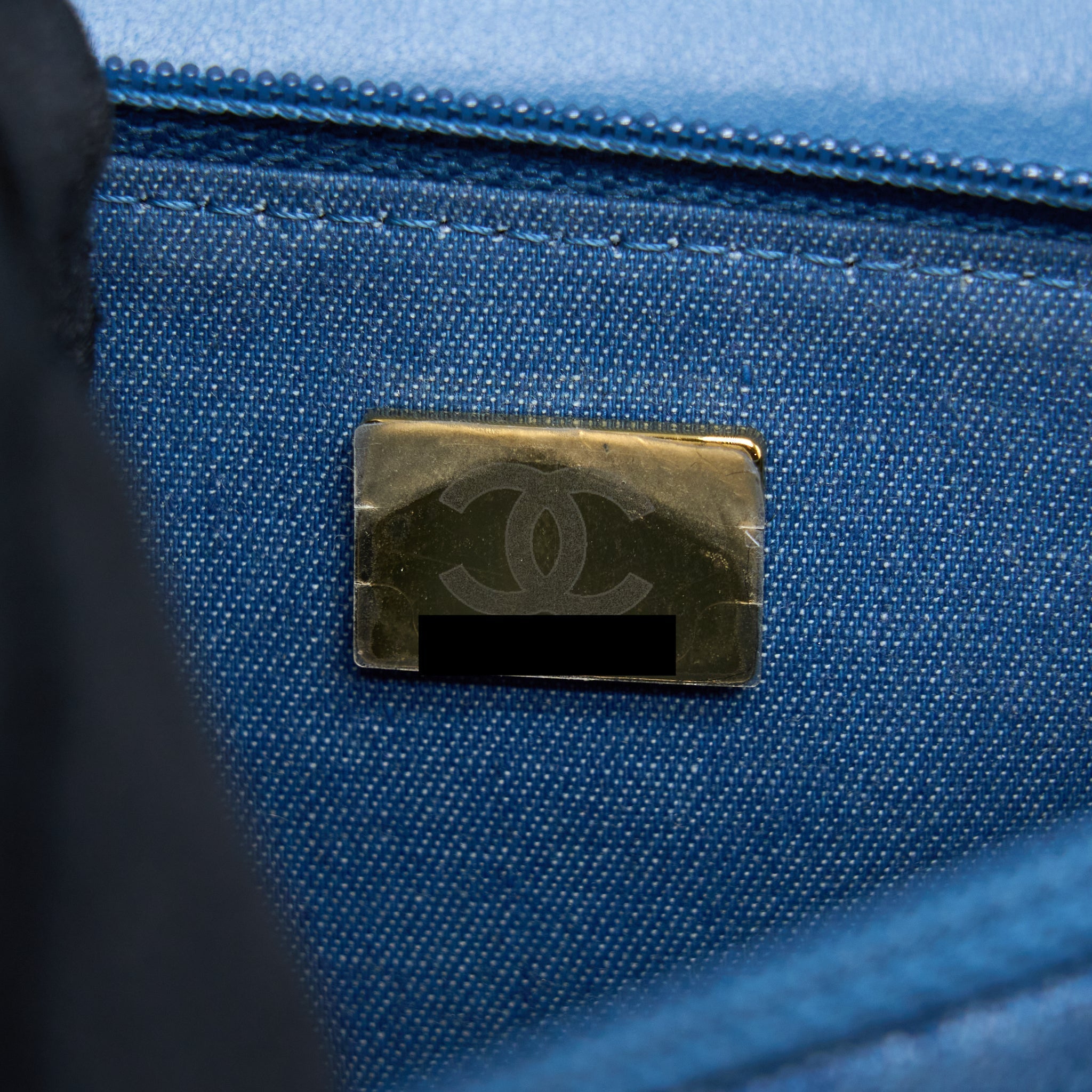 CHANEL DENIM PEARL CRUSH WALLET ON CHAIN DENIM BLUE BRUSHED GHW