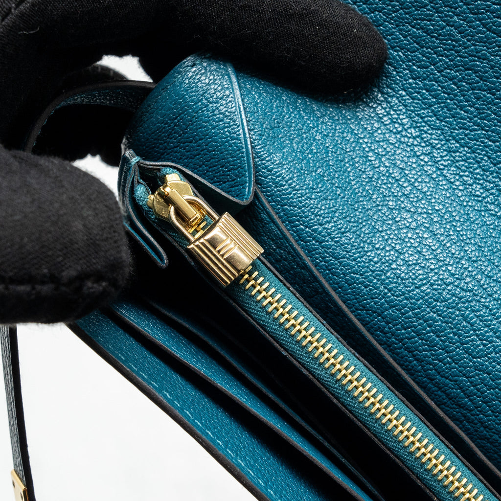 HERMES KELLY LONG WALLET CHÈVRE MYSORE VERT CYPRES GHW