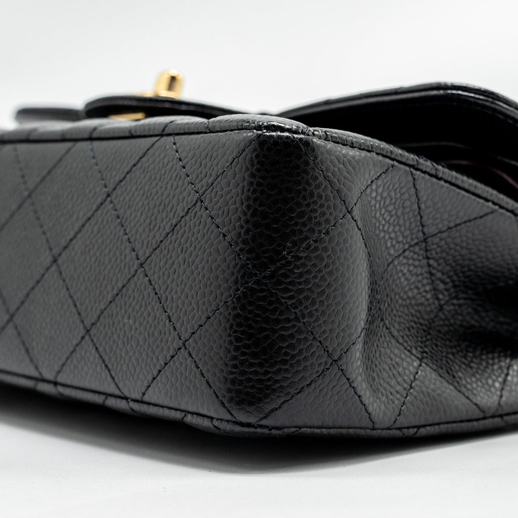CHANEL SMALL CLASSIC DOUBLE FLAP BAG CAVIAR BLACK GHW