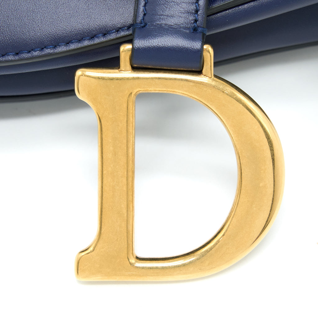 DIOR MEDIUM SADDLE BAG SMOOTH CALFSKIN NAVY GHW