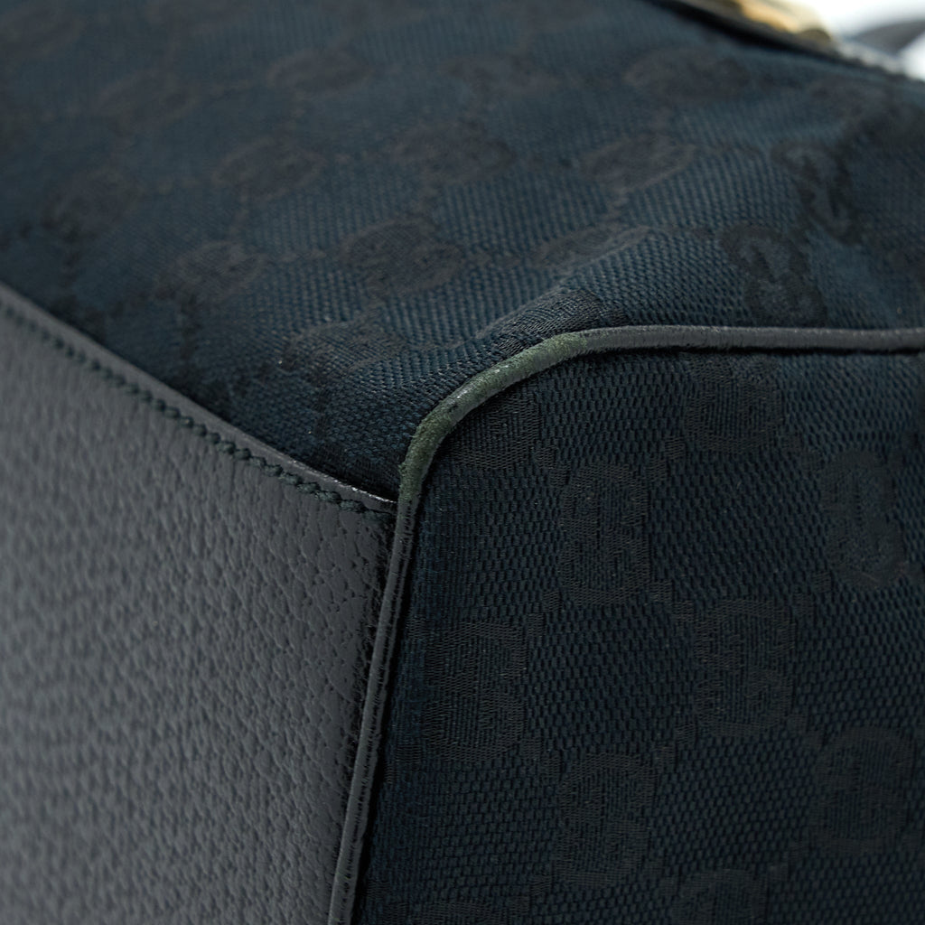 GUCCI BOSTON BAG GG SUPREME FABRIC BLACK SHW