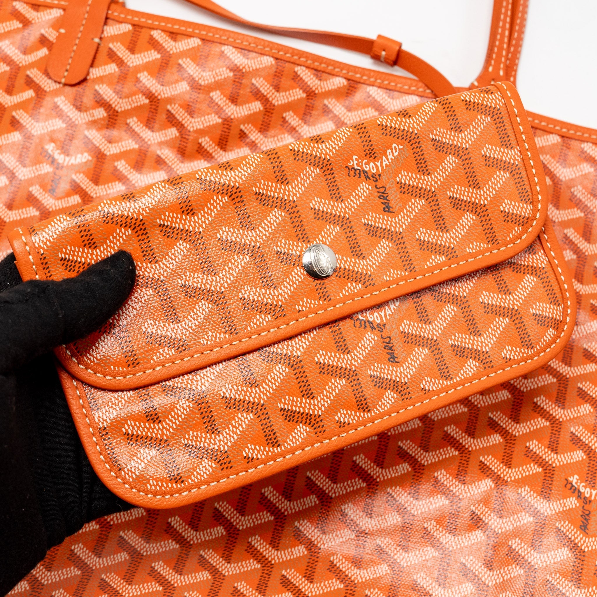GOYARD SAINT LOUIS GM TOTE BAG GOYARDINE CANVAS ORANGE SHW