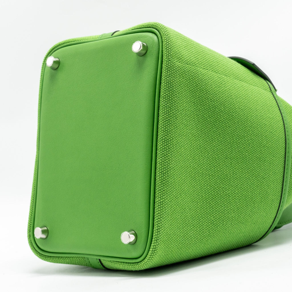 HERMES CARGO PICOTIN 18 LOCK BAG CANVAS/SWIFT VERT YUCCA SHW
