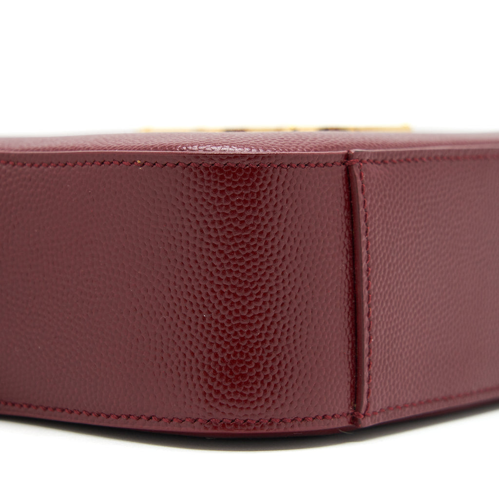 SAINT LAURENT/YSL MINI CAMERA BAG CROSSBODY BAG BURGUNDY GHW