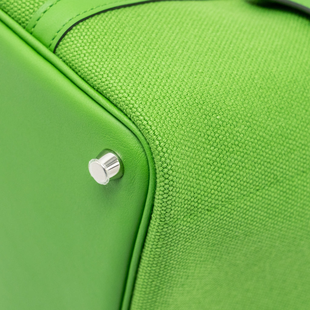 HERMES CARGO PICOTIN 18 LOCK BAG CANVAS/SWIFT VERT YUCCA SHW