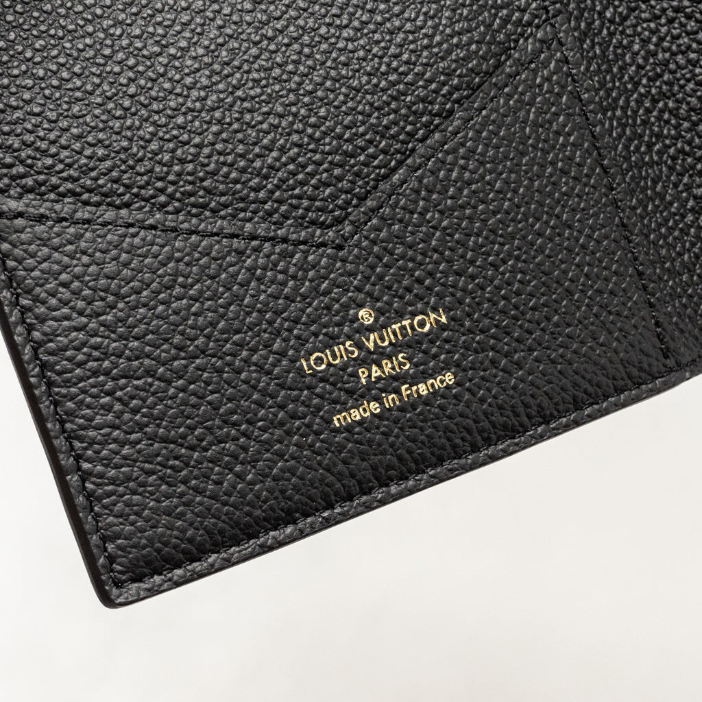 LOUIS VUITTON PASSPORT COVER MONOGRAM EMPREINTE LEATHER BLACK