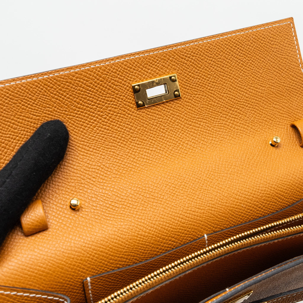 HERMES KELLY TO GO EPSOM TOFFEE GHW