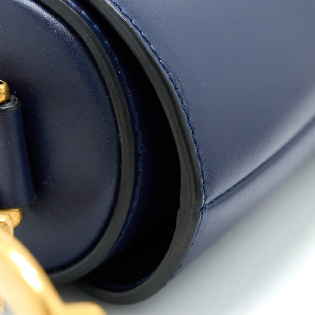 DIOR MEDIUM SADDLE BAG SMOOTH CALFSKIN NAVY GHW