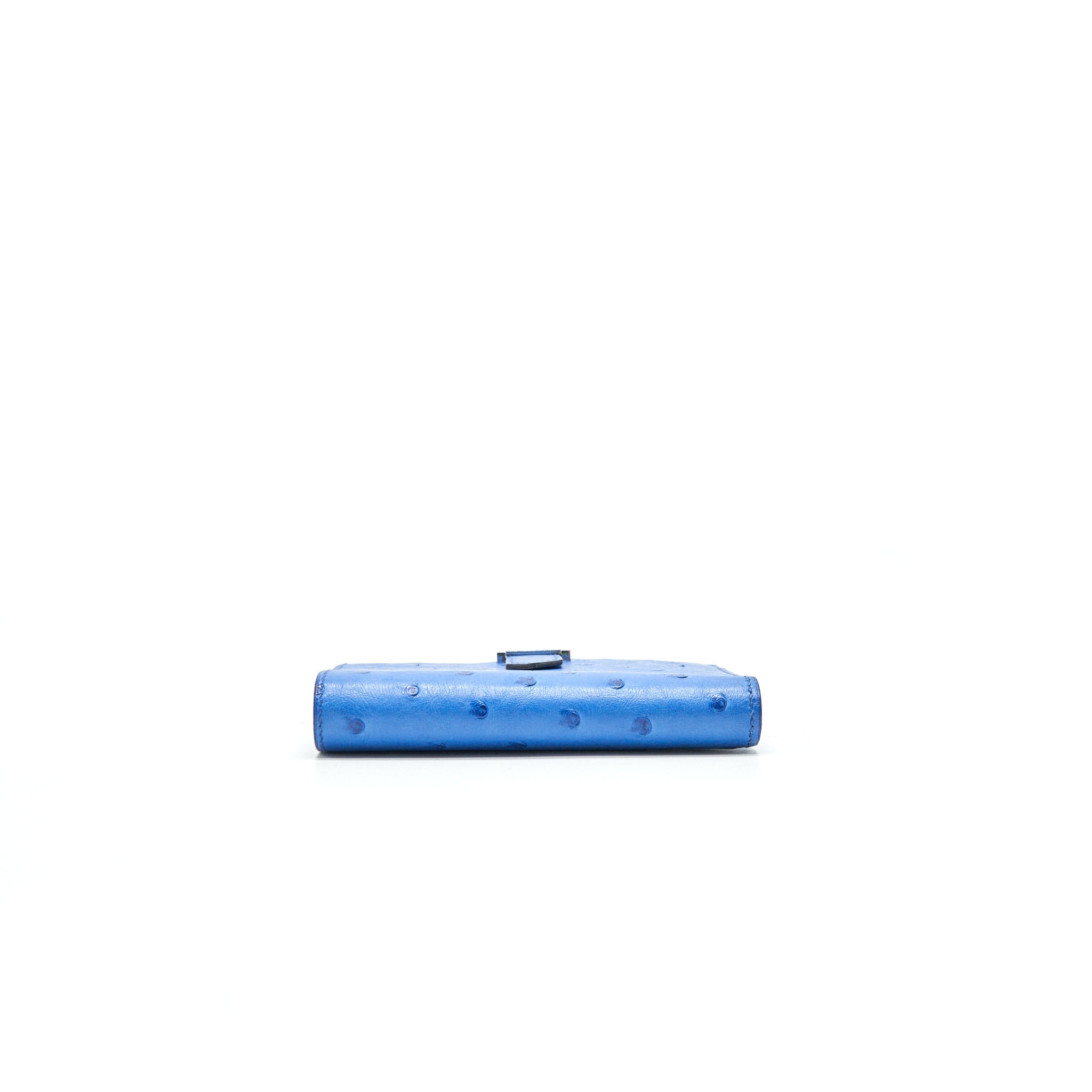HERMES BEARN COMPACT WALLET OSTRICH 7Q MYKONOS
