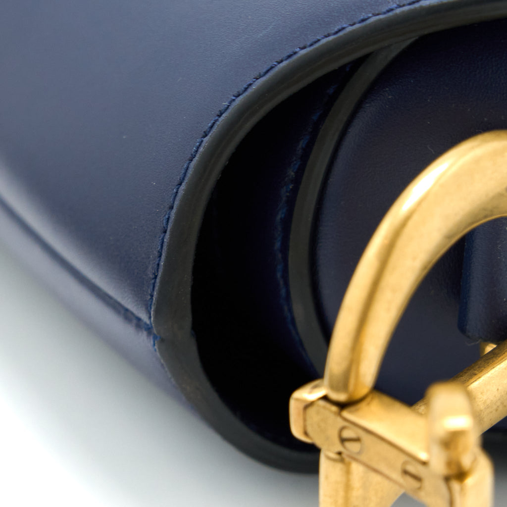 DIOR MEDIUM SADDLE BAG SMOOTH CALFSKIN NAVY GHW