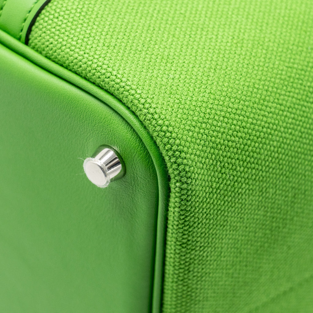 HERMES CARGO PICOTIN 18 LOCK BAG CANVAS/SWIFT VERT YUCCA SHW
