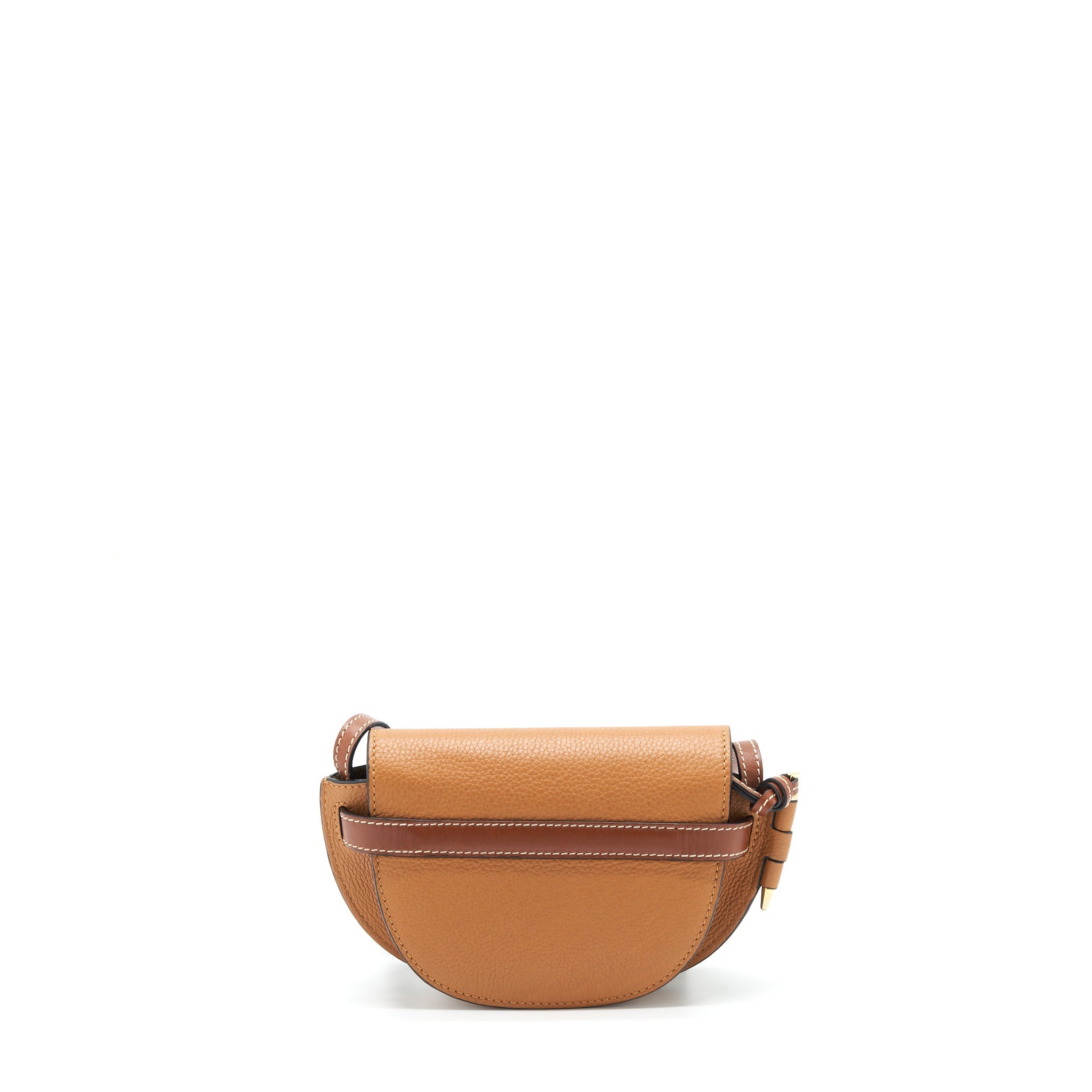 LOEWE MINI GATE BAG GRAIN CALFSKIN TAN GHW