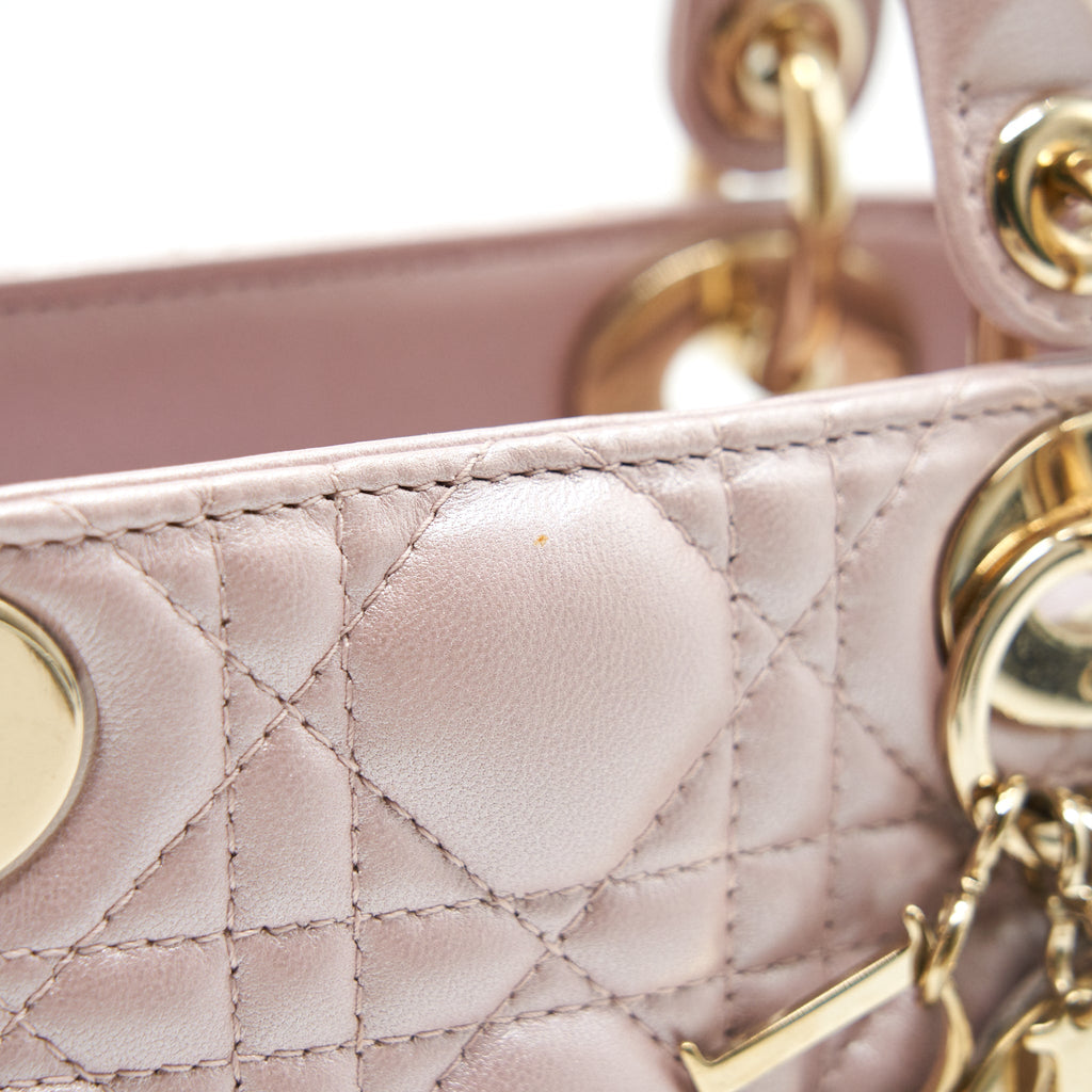 DIOR MINI LADY WITH CHAIN LOTUS PEARL GHW