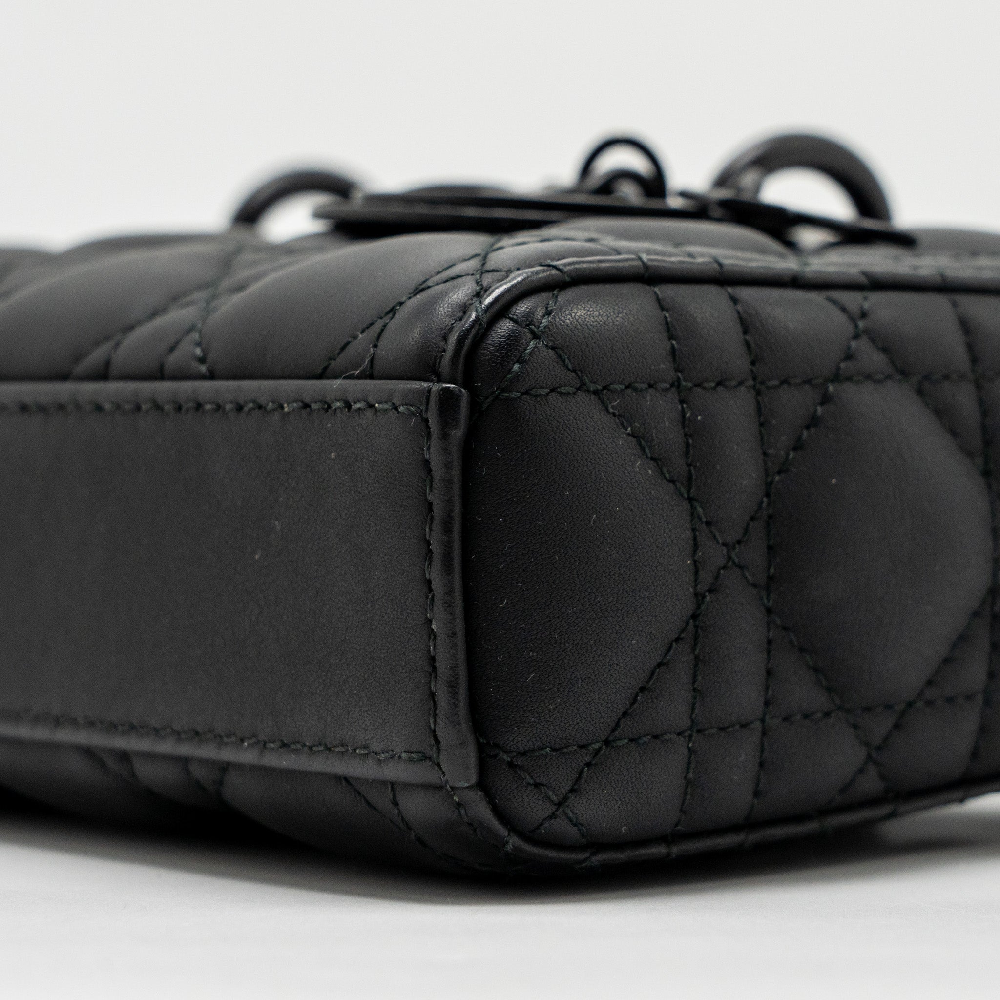 DIOR SMALL LADY D-JOY BAG BLACK ULTRAMATTE CALFSKIN SO BLACK