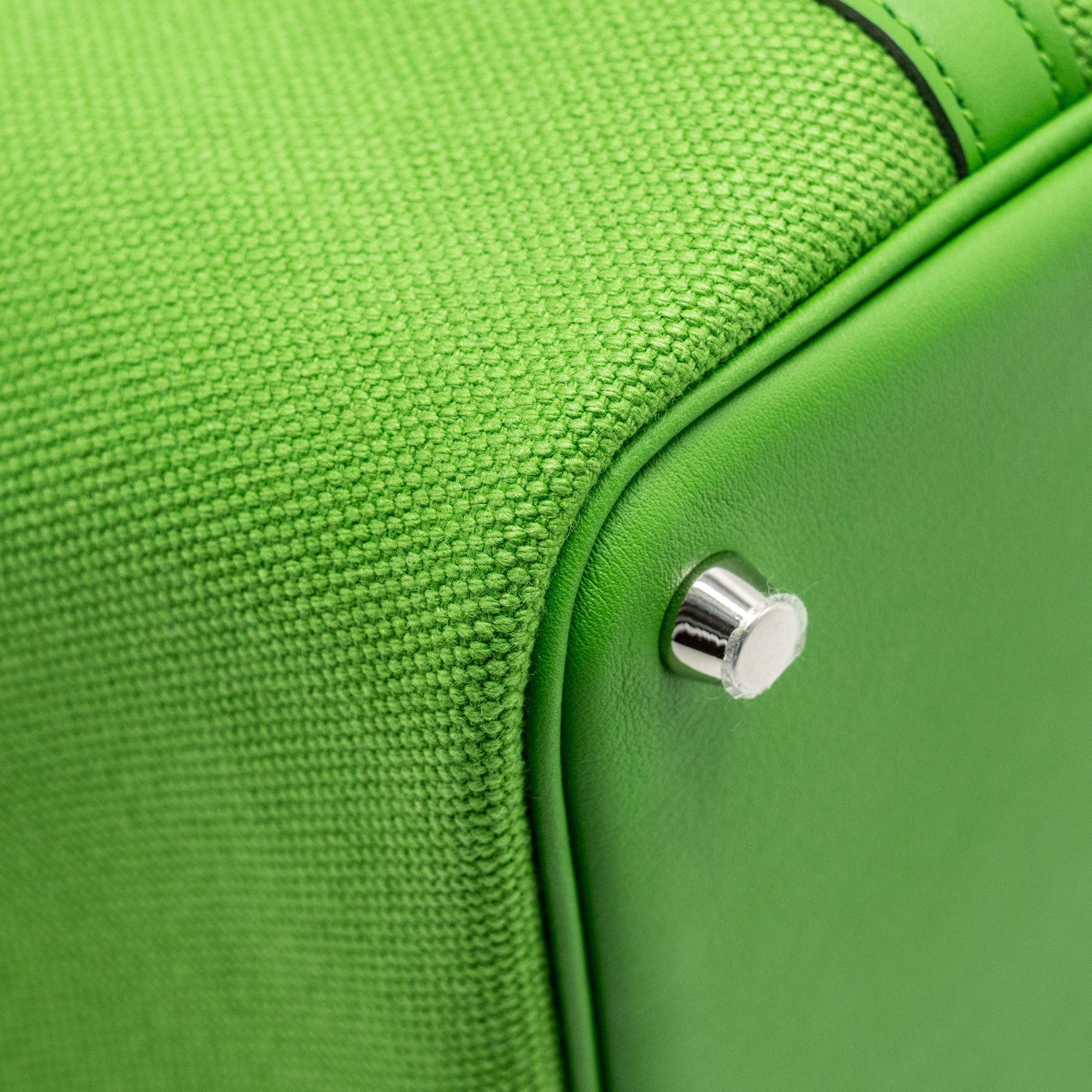HERMES CARGO PICOTIN 18 LOCK BAG CANVAS/SWIFT VERT YUCCA SHW