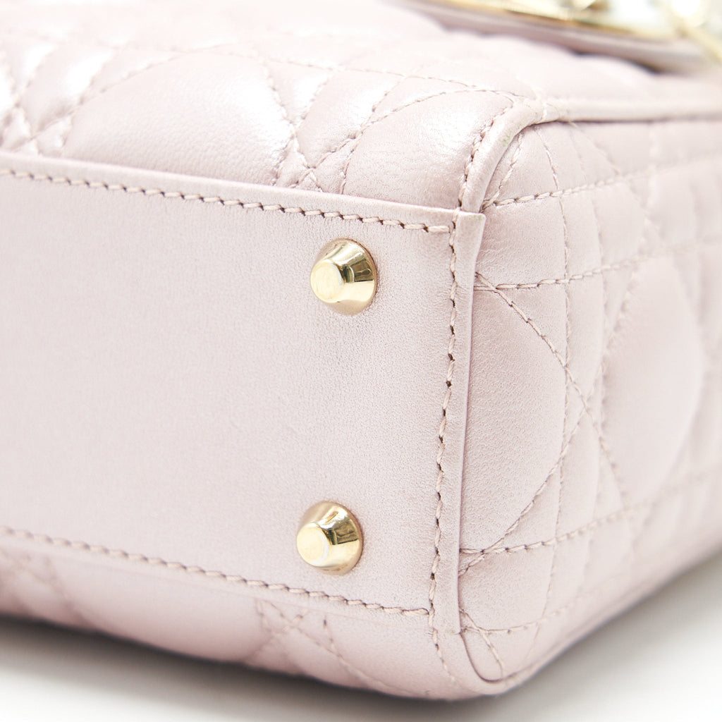 DIOR MINI LADY WITH CHAIN LOTUS PEARL GHW