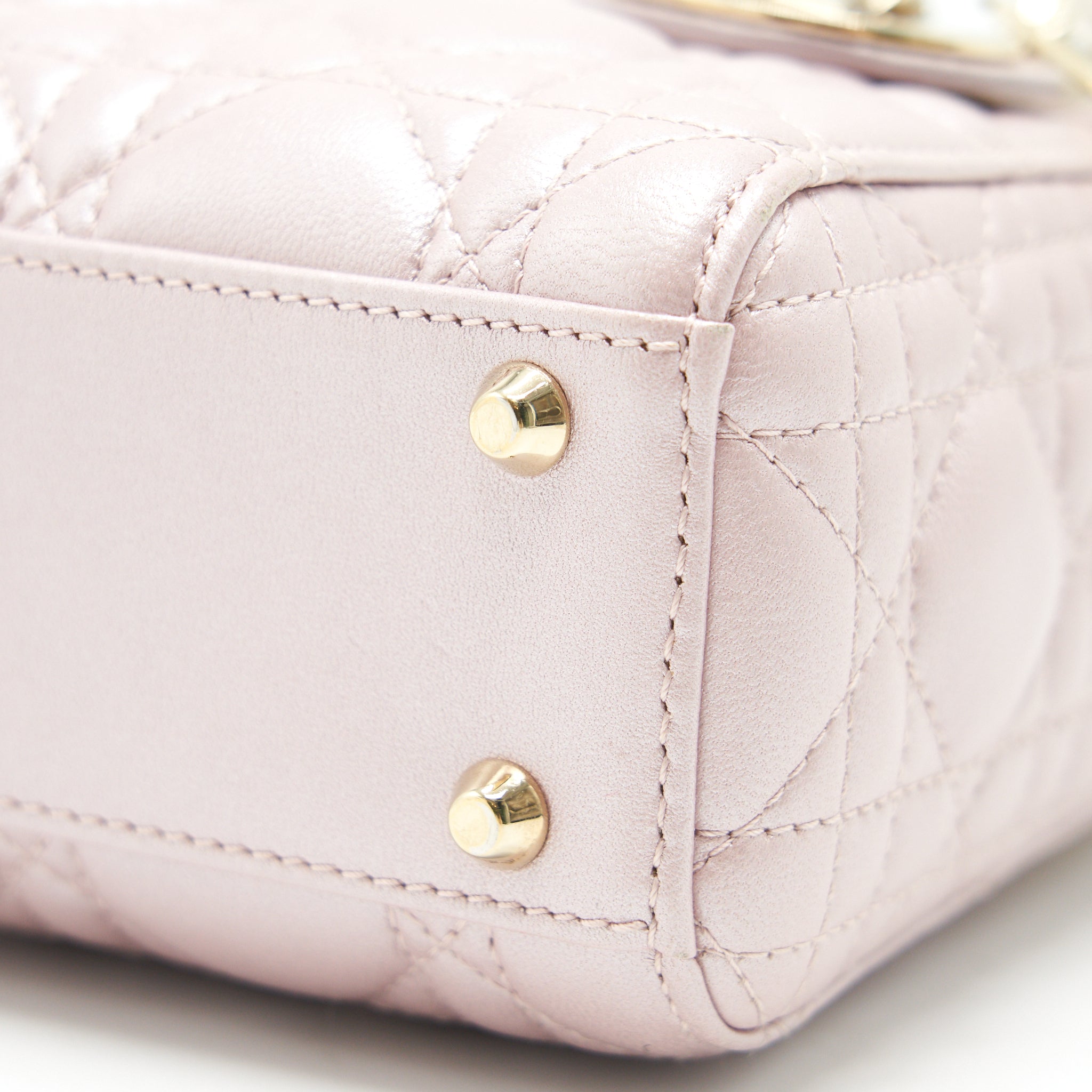 DIOR MINI LADY WITH CHAIN LOTUS PEARL GHW
