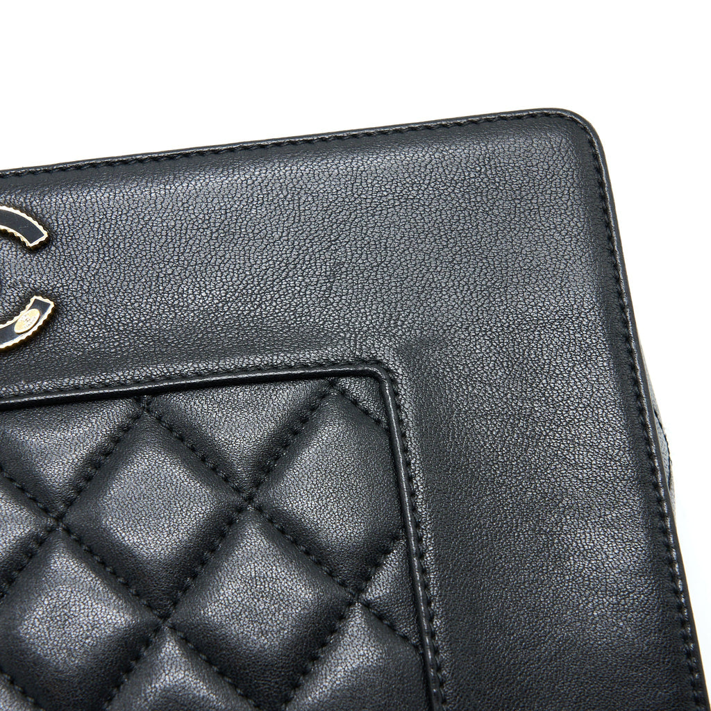 CHANEL SEASONAL QUILTED FLAP BAG CALFKSKIN BLACK MULTICOLOUR HARDWARE