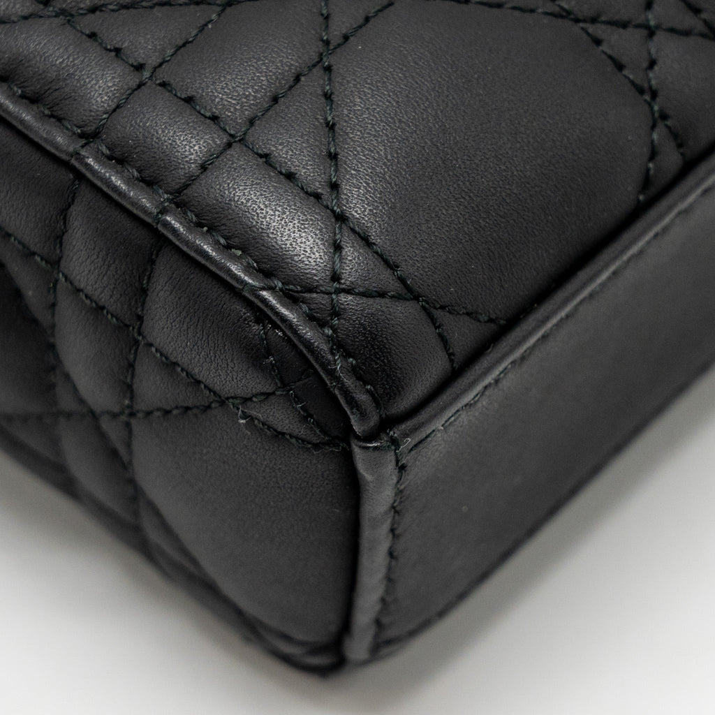 DIOR SMALL LADY D-JOY BAG BLACK ULTRAMATTE CALFSKIN SO BLACK