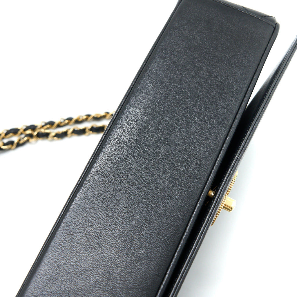 CHANEL SEASONAL QUILTED FLAP BAG CALFKSKIN BLACK MULTICOLOUR HARDWARE