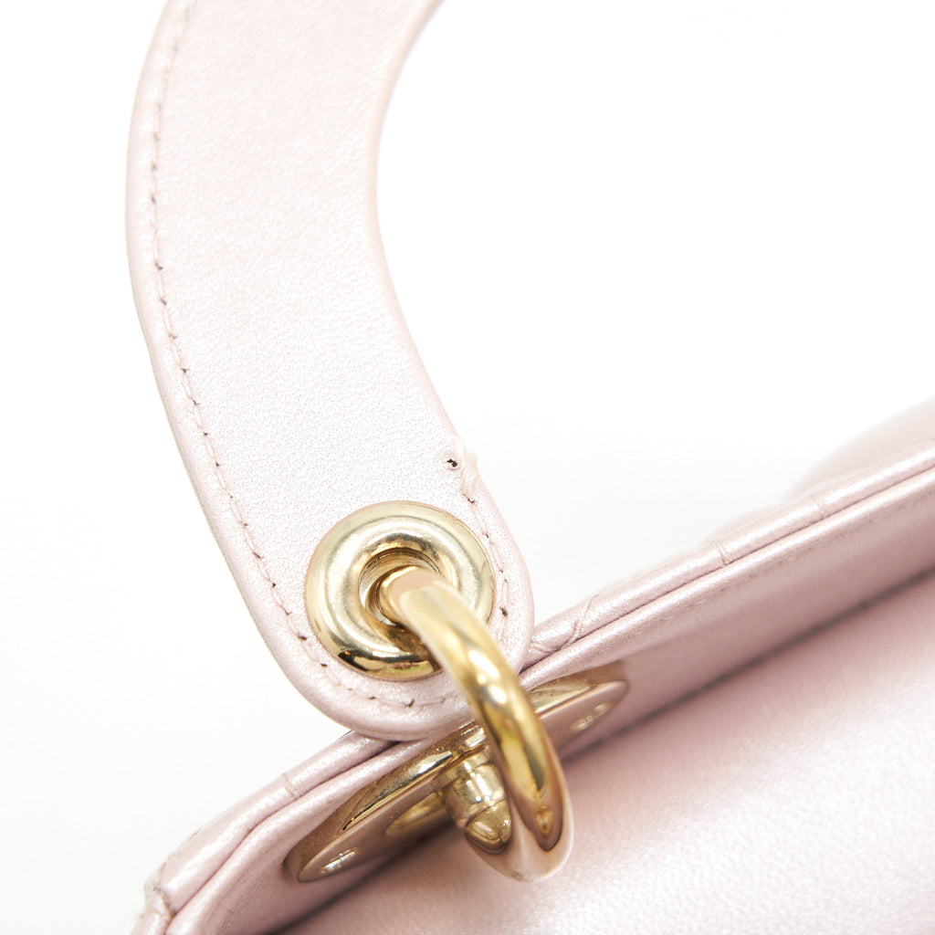 DIOR MINI LADY WITH CHAIN LOTUS PEARL GHW
