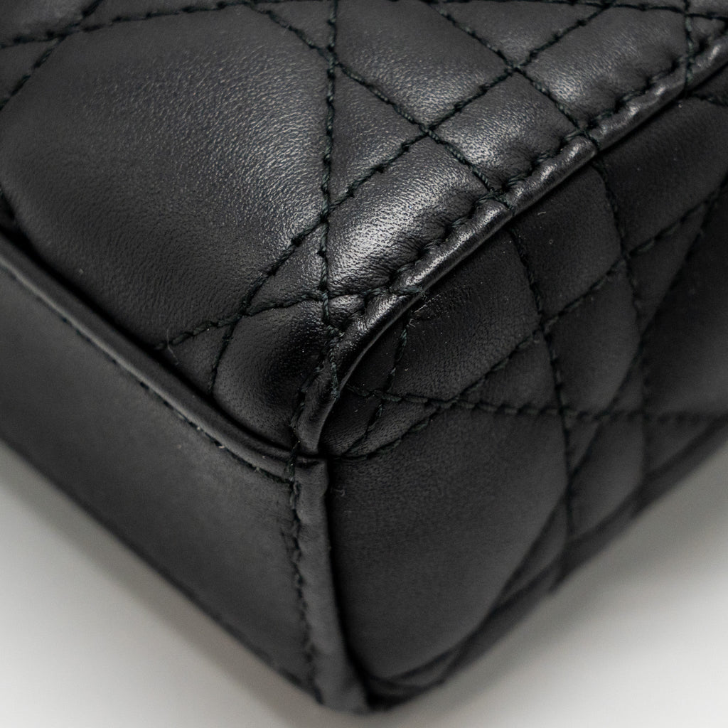 DIOR SMALL LADY D-JOY BAG BLACK ULTRAMATTE CALFSKIN SO BLACK