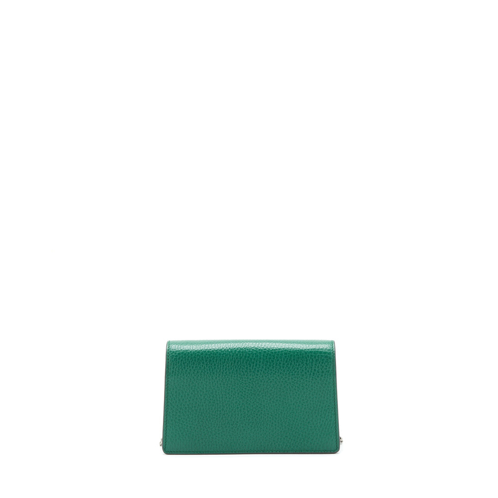 GUCCI DIONYSUS SUPER MINI BAG GREEN GOLD/SLIVER HARDWARE
