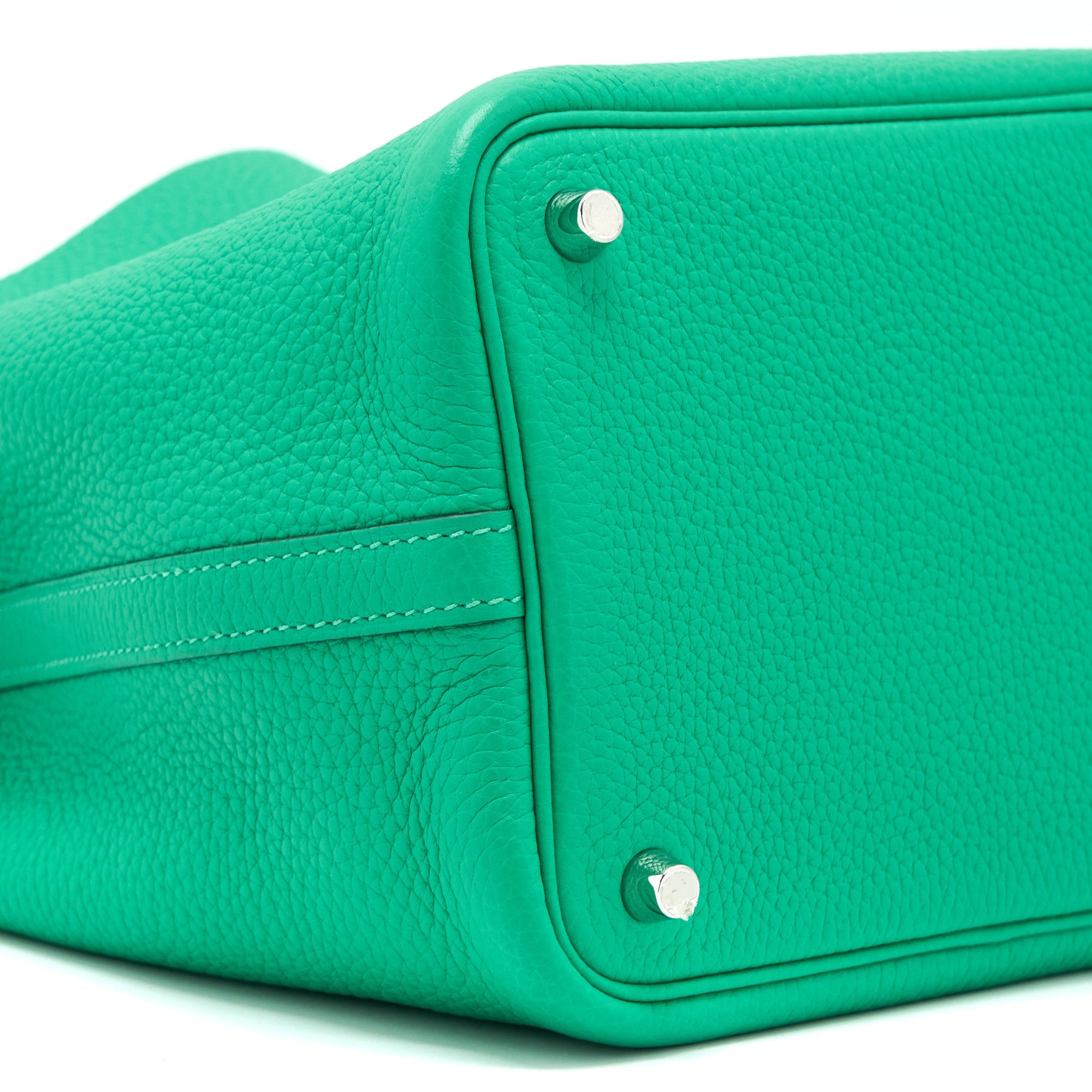 HERMES PICOTIN 18 LOCK BAG ALLIGATOR TOUCH CLEMENCE MENTHE/VERT JADE SHW