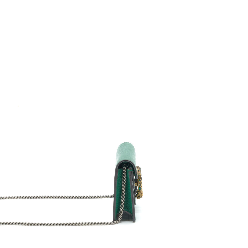 GUCCI DIONYSUS SUPER MINI BAG GREEN GOLD/SLIVER HARDWARE