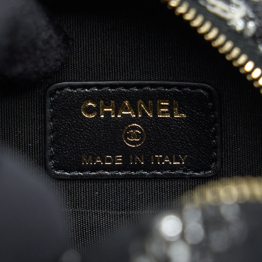 CHANEL TWEED 19 ROUND CLUTCH WITH CHAIN