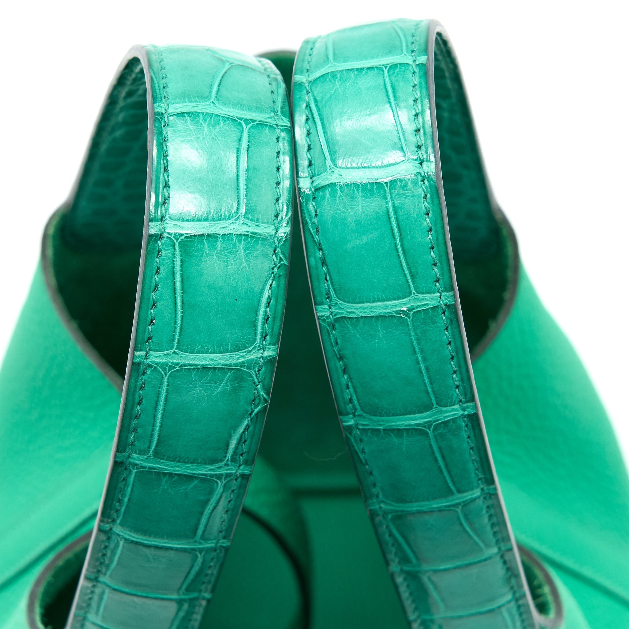HERMES PICOTIN 18 LOCK BAG ALLIGATOR TOUCH CLEMENCE MENTHE/VERT JADE SHW
