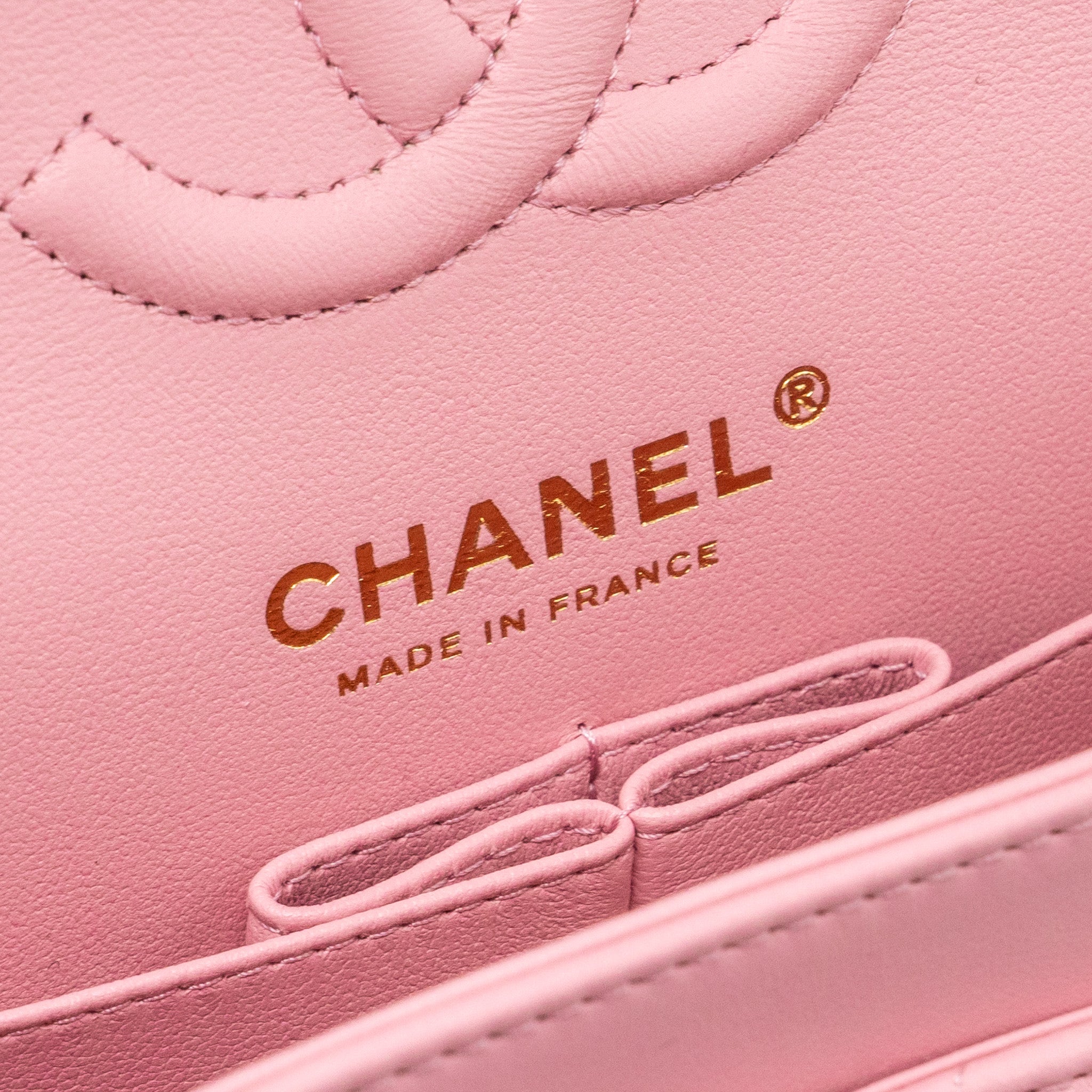 CHANEL SMALL CLASSIC DOUBLE FLAP BAG LAMBSKIN PINK LGHW(MICROCHIP)