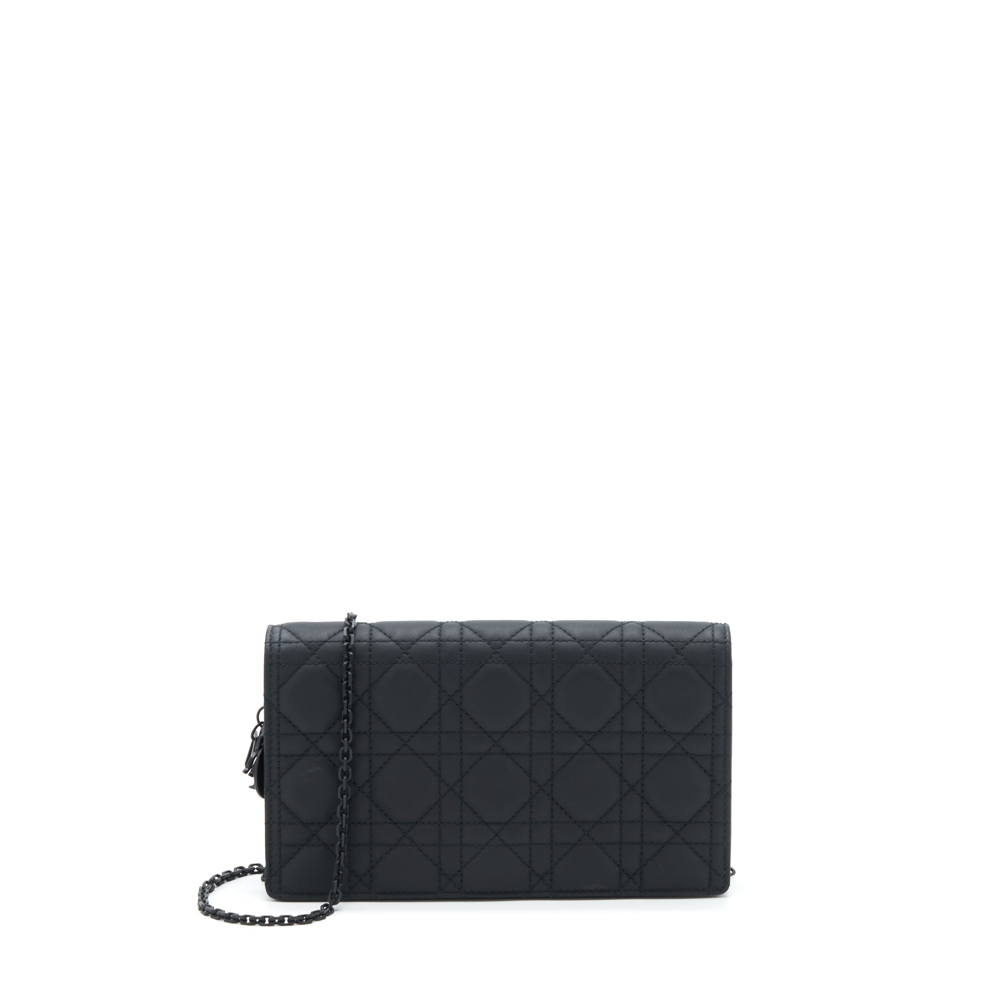 DIOR LADY DIOR POUCH ULTRAMATTE CANNAGE CALFSKIN BLACK HARDWARE
