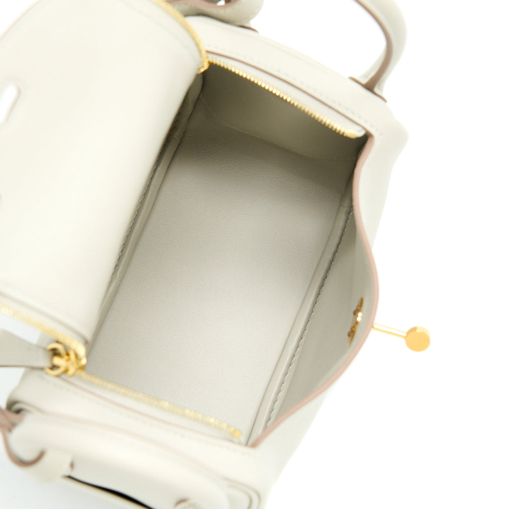 HERMES MINI LINDY SWIFT GRIS PERLE GHW