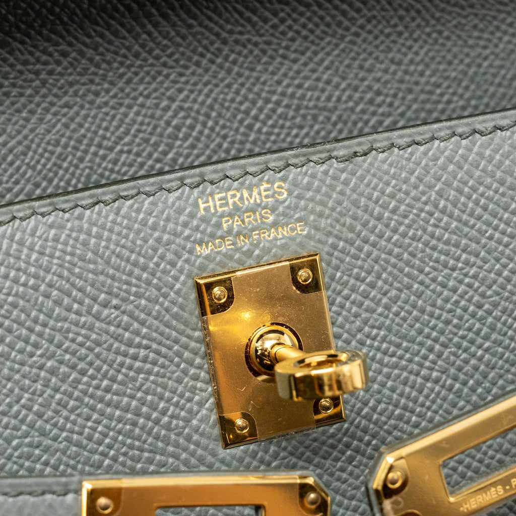 HERMES KELLY 25 EPSOM VERT AMANDE GHW