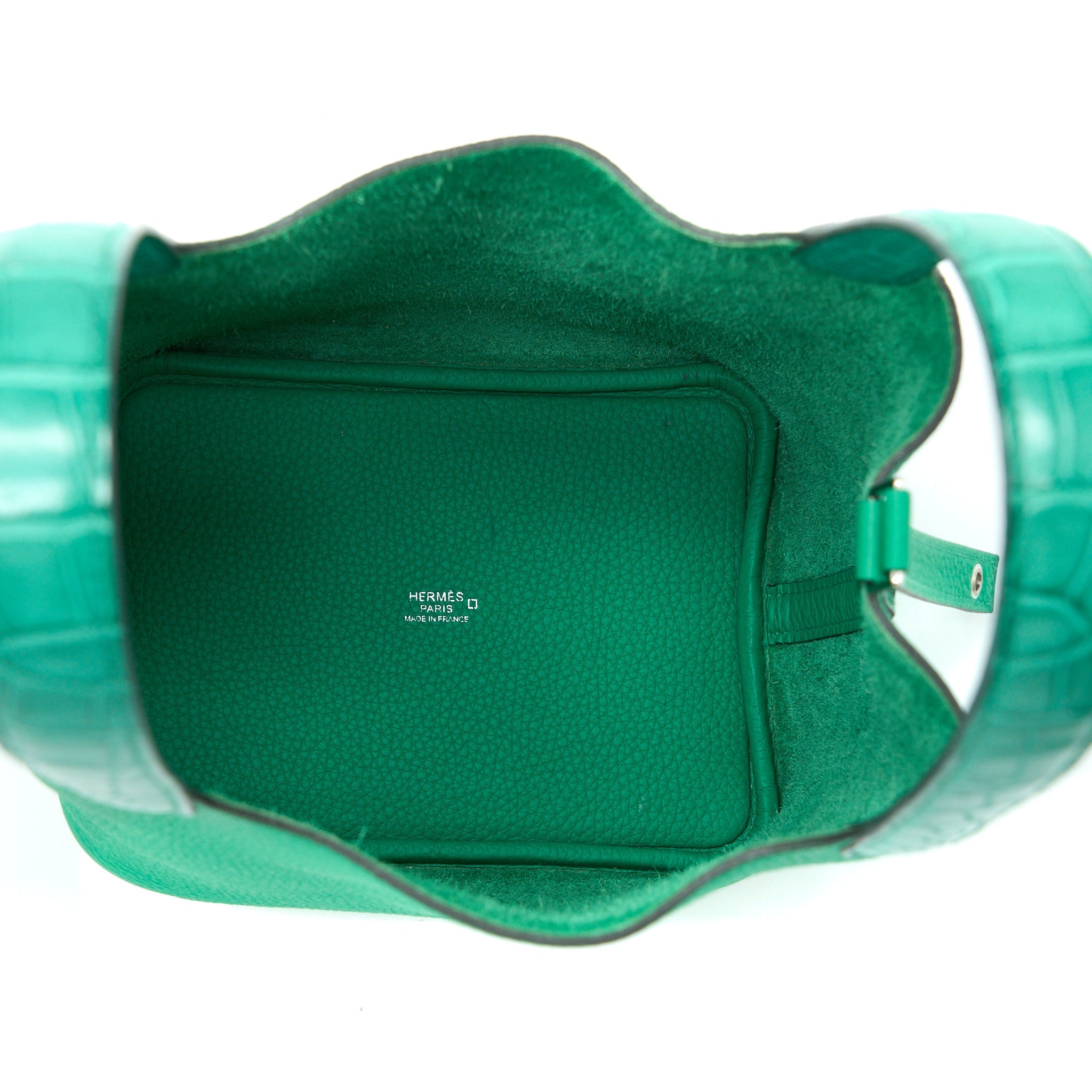 HERMES PICOTIN 18 LOCK BAG ALLIGATOR TOUCH CLEMENCE MENTHE/VERT JADE SHW